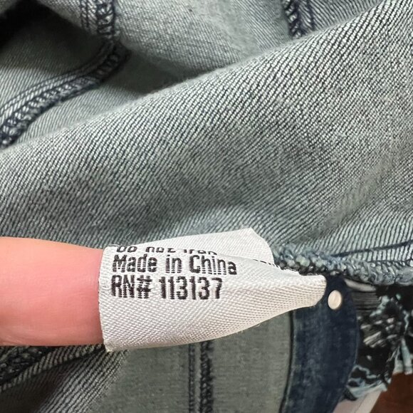 Vintage Cache Denim Jean Jacket Rhinestones Sequin Jouer Aux Echecs collab - Picture 13 of 15